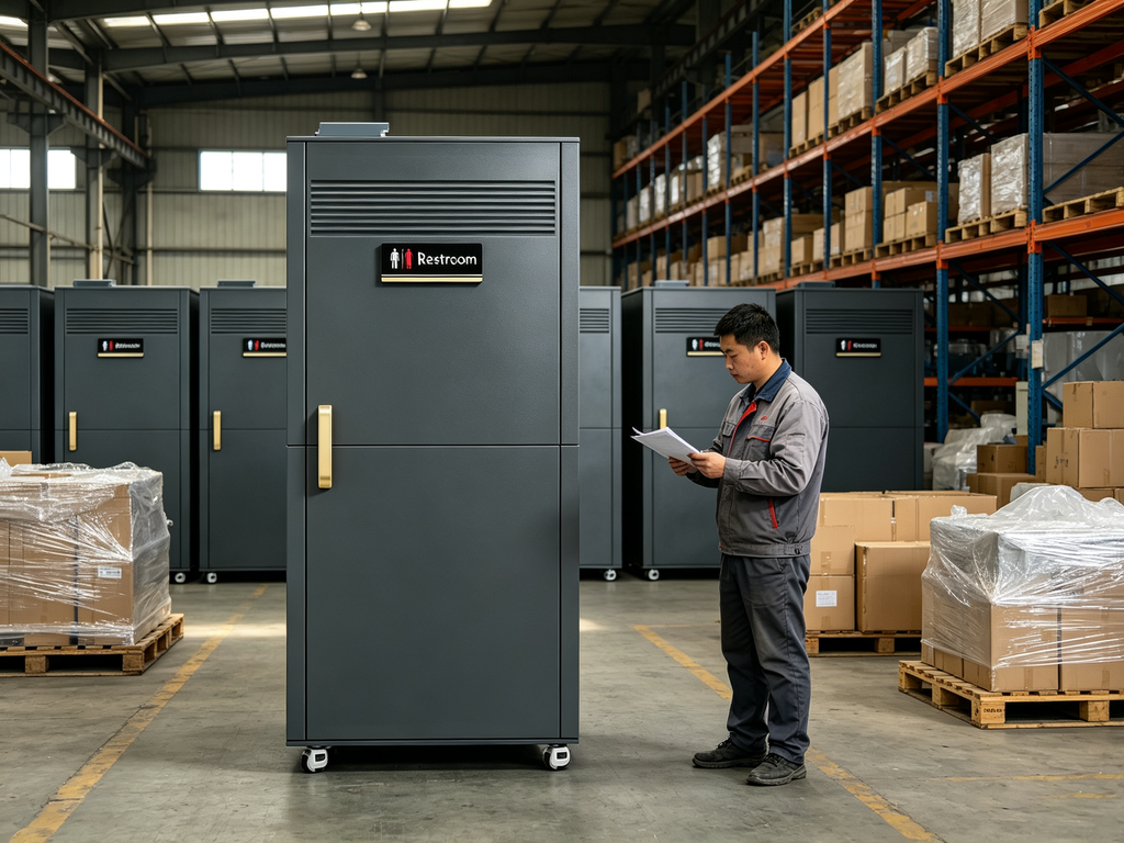 Wheeled NFC Smart Commercial Outdoor Pay Toilet | Pay-to-Use Portable Public Restroom USA Manufacturer & Supplier